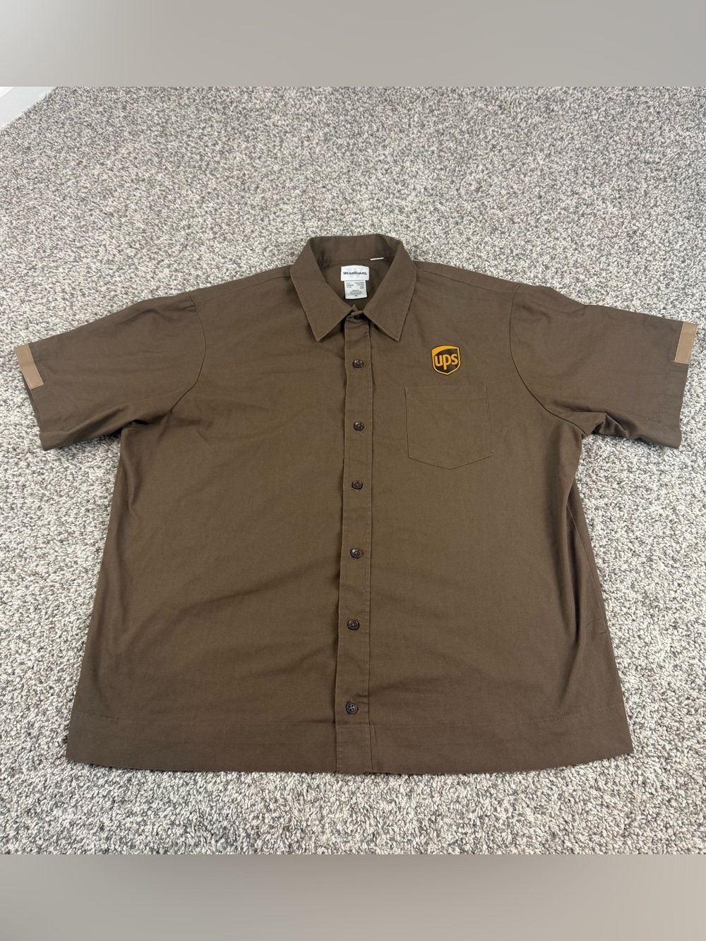 Vintage UPS WearGuard Uniform Shirt Mens XL Regular Brown short sleeve workwear